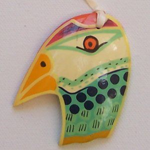 LAUREL BURCH Hand-Painted Wooden Bird Necklace